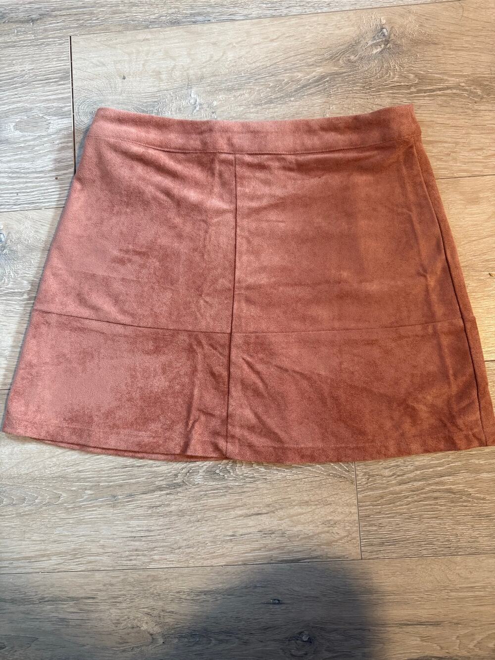 Lulus Rust Faux Suede A-Line Mini Skirt Women’s Medium